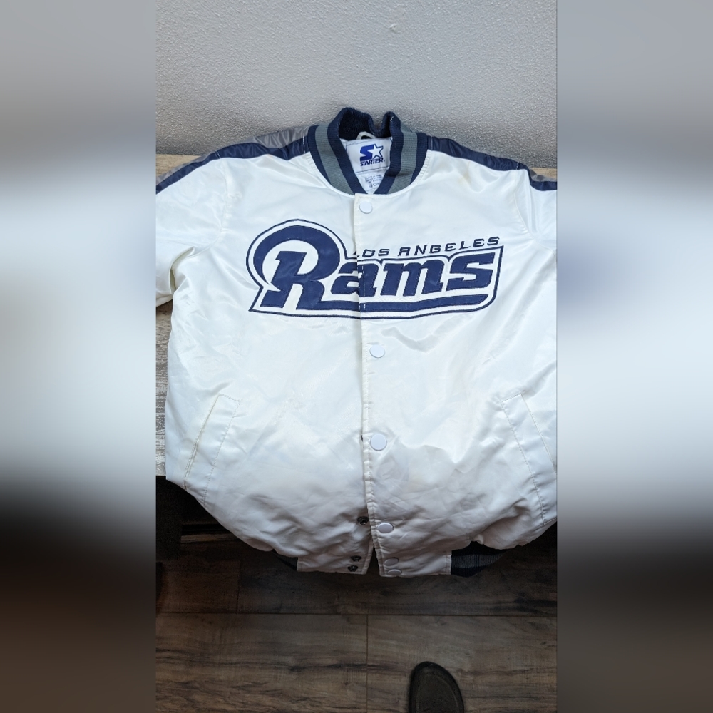 Los Angeles RAMS Starter Snap Down Jacket WHITE